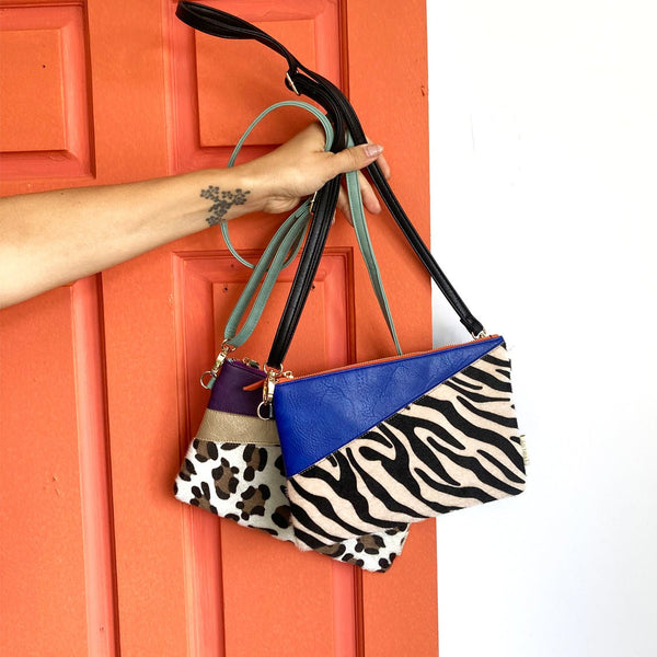 House Of Disaster Animal Print Purple Leopard Print Clutch