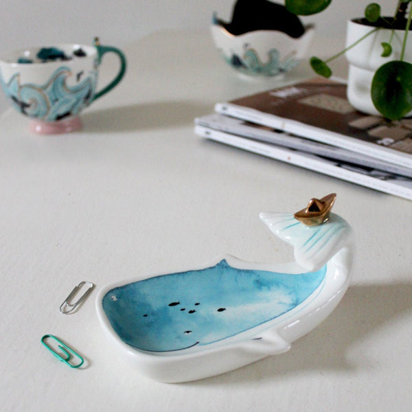 house of disaster By The Sea Whale Dish With Gift Box