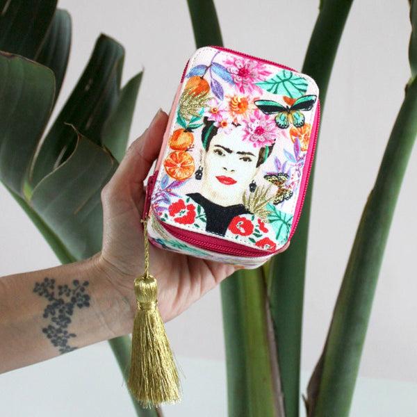 house of disaster Embroidered Frida Kahlo Trinket Box