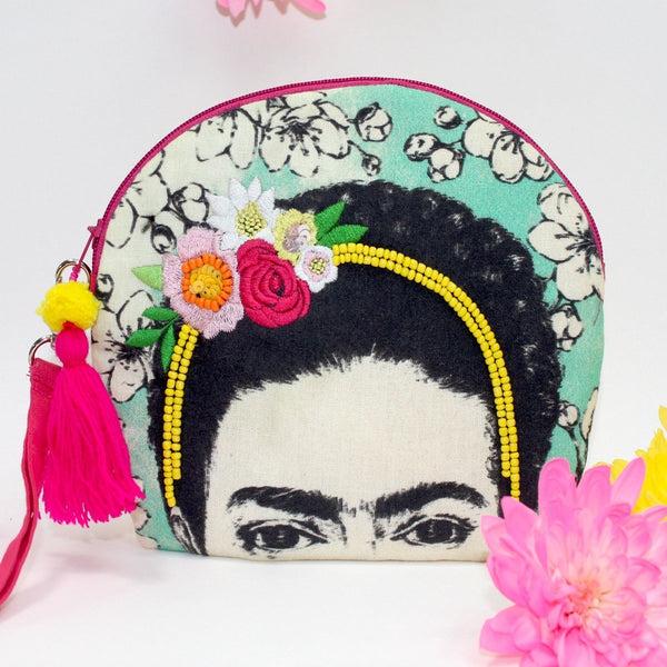 House Of Disaster Frida Kahlo Embroidered Make Up Bag