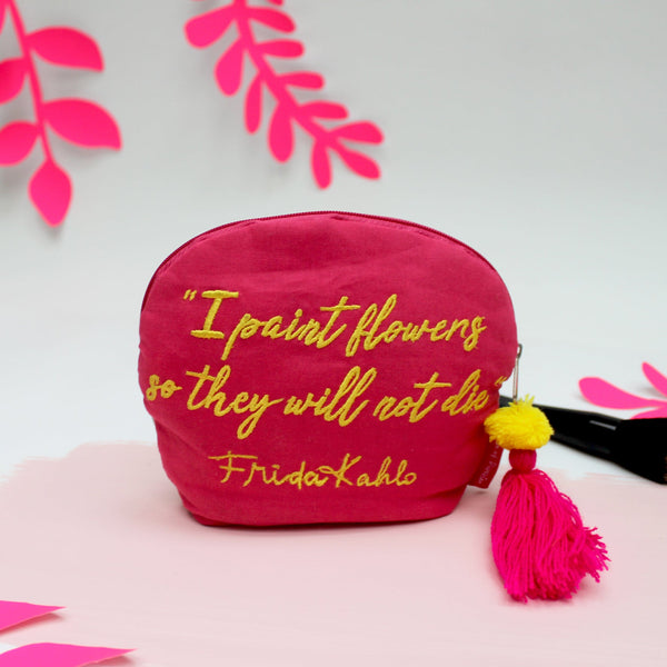 House Of Disaster Frida Kahlo Embroidered Make Up Bag