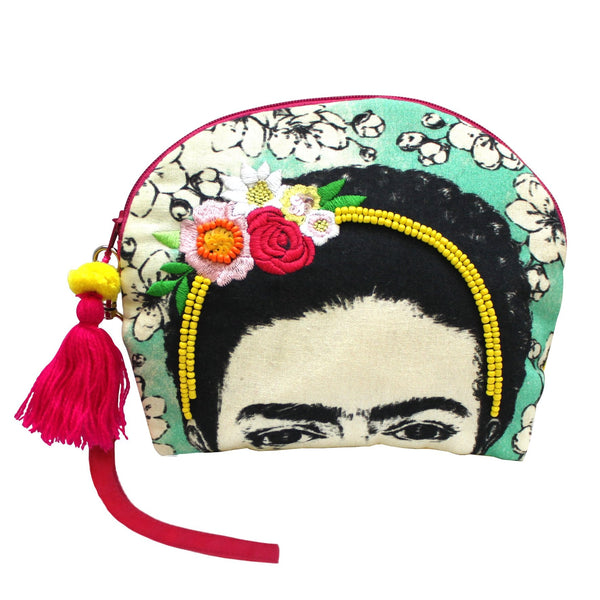 House Of Disaster Frida Kahlo Embroidered Make Up Bag