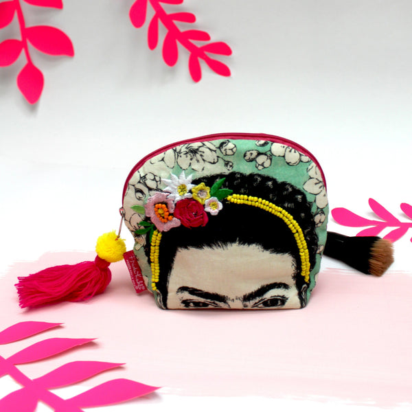 house of disaster Frida Kahlo Embroidered Make Up Bag