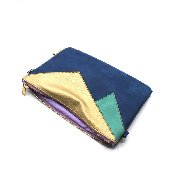 House Of Disaster Animal Print Gold Clutch Bag