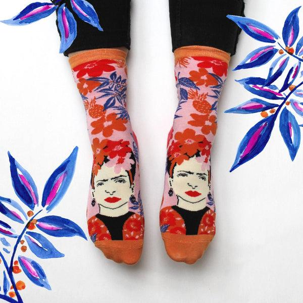House Of Disaster Bamboo Frida Kahlo Fruit Socks