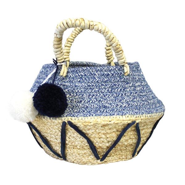 House Of Disaster Blue Zig Zag Rope Basket