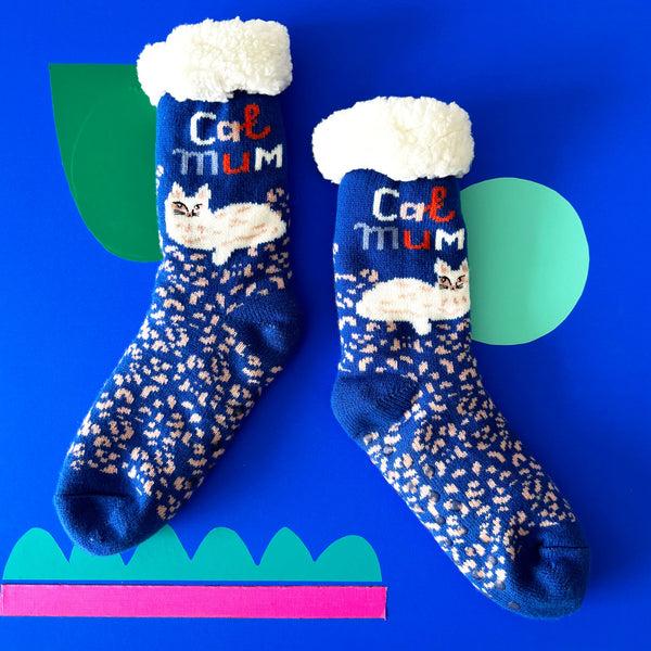 house of disaster Catnip Cozy Slipper Socks