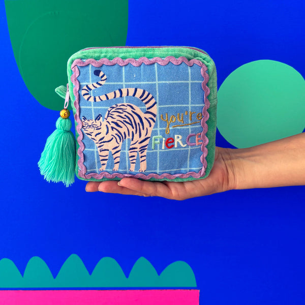 house of disaster Catnip 'You're Fierce' Makeup Bag