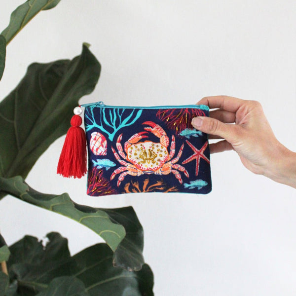 House Of Disaster Coral Crab Purse