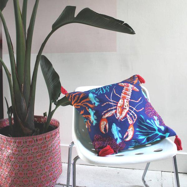 house of disaster Coral Lobster Cushion