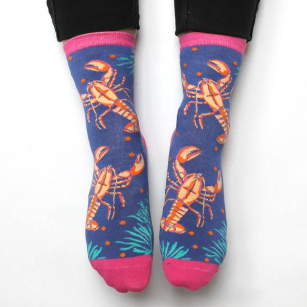House Of Disaster Coral Lobster Socks