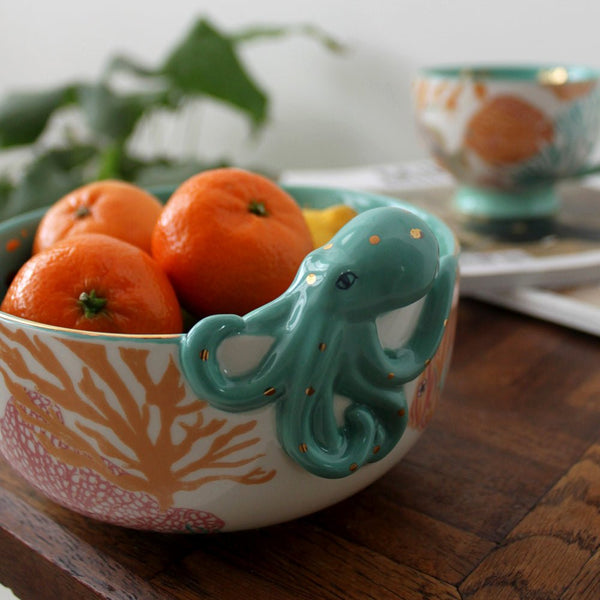 House Of Disaster Coral Octopus Bowl