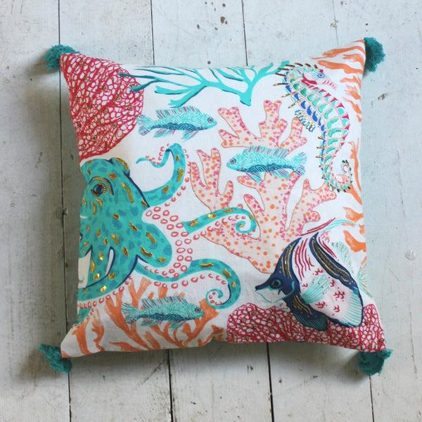 House Of Disaster Coral Sea Cushion