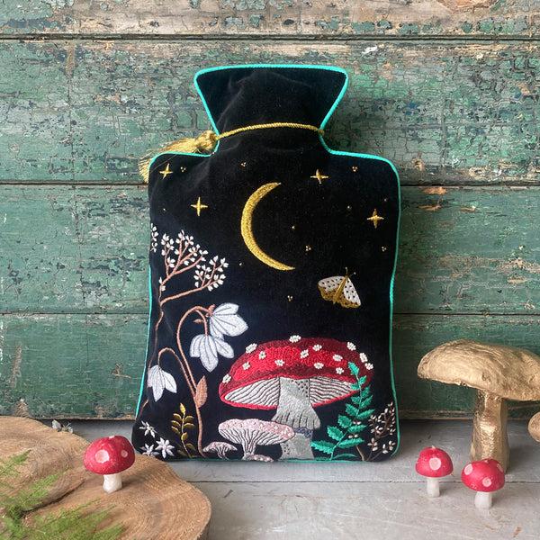 house of disaster Forage Black Hot Water Bottle