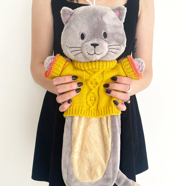 House Of Disaster Hot Water Bottle Cat In Jumper