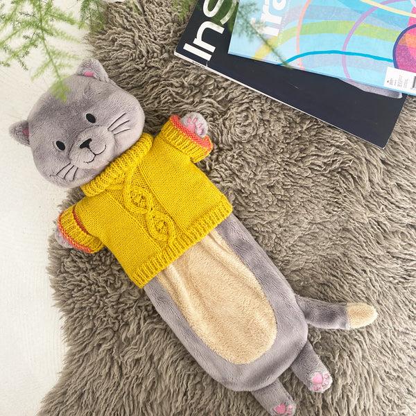 house of disaster Hot Water Bottle Cat In Jumper