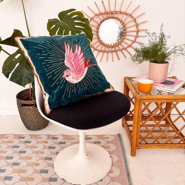 House Of Disaster Inked Bird Cushion