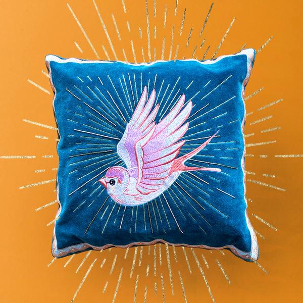 House Of Disaster Inked Bird Cushion