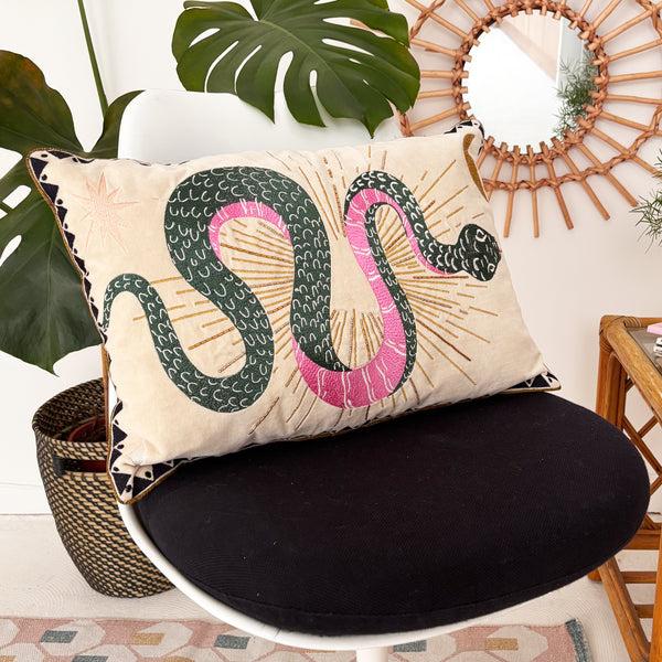 house of disaster Inked Snake Cushion