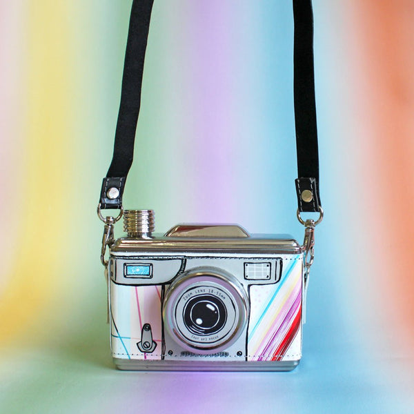 House Of Disaster Multicoloured Camera Hip Flask