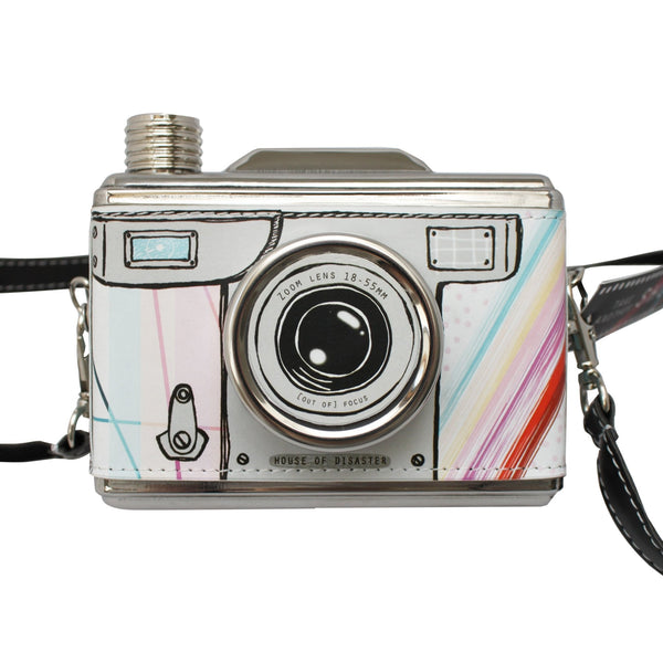 House Of Disaster Multicoloured Camera Hip Flask