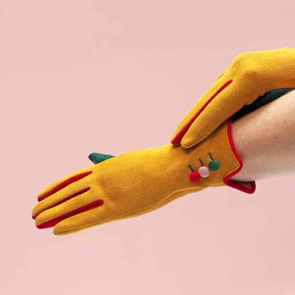 House Of Disaster Mustard Gloves