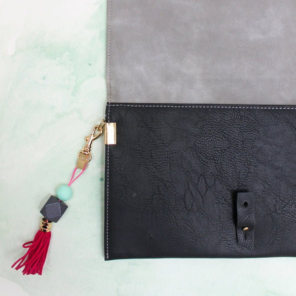 House Of Disaster Paint Black Clutch Bag