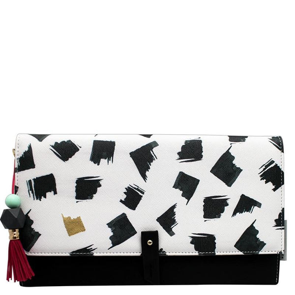 House Of Disaster Paint Black Clutch Bag
