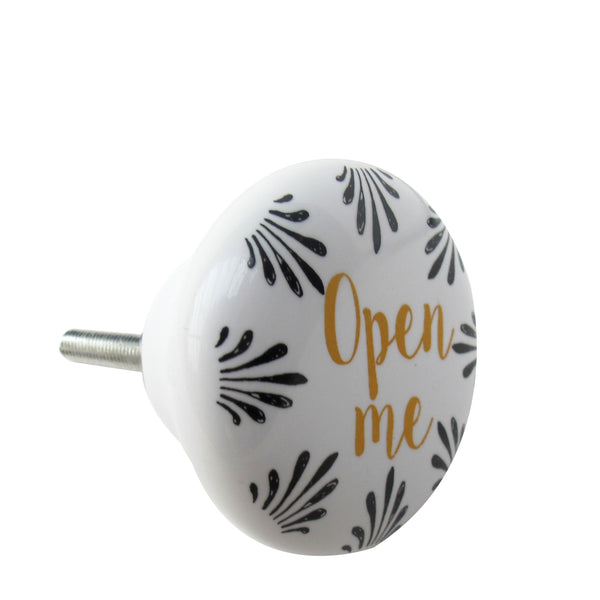 House Of Disaster Penny Black "Open" Door Puller