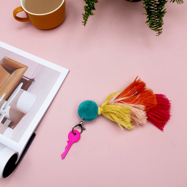House Of Disaster Pompom Keychain