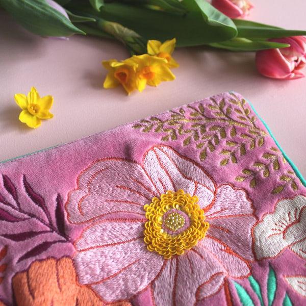 House Of Disaster Posy Hot Pink Clutch Bag