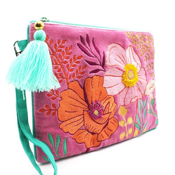House Of Disaster Posy Hot Pink Clutch Bag