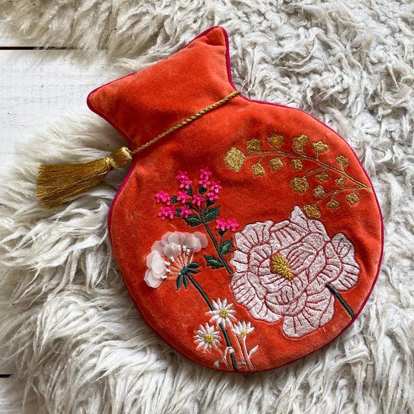 house of disaster Posy Orange Hot Water Bottle
