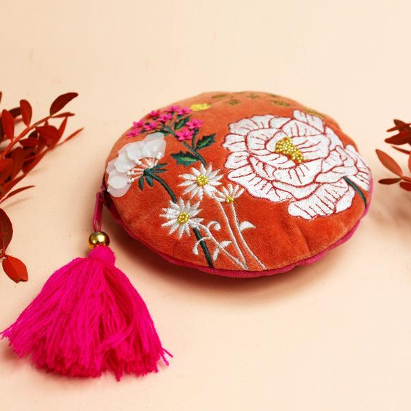 House Of Disaster Posy Orange Round Purse