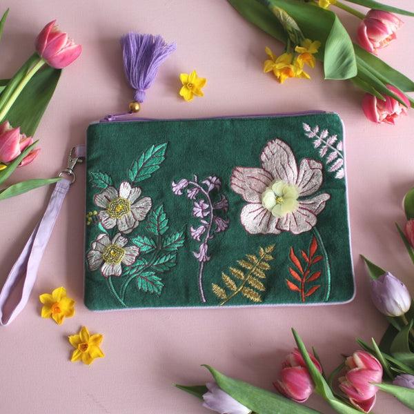 house of disaster Posy Teal Clutch Bag