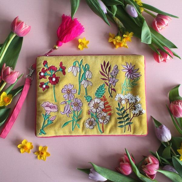 house of disaster Posy Yellow Clutch Bag