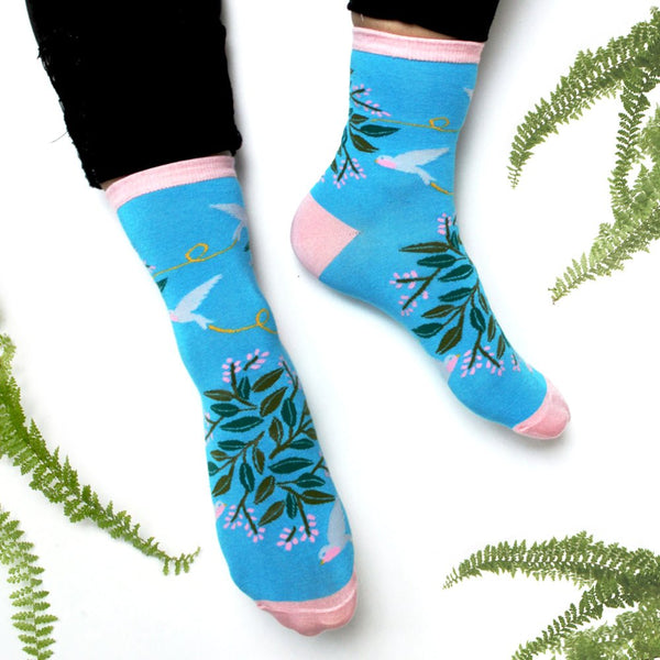 house of disaster Secret Garden Birds Socks