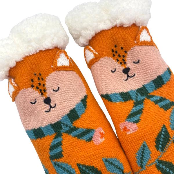 House Of Disaster Secret Garden Fox Slipper Socks