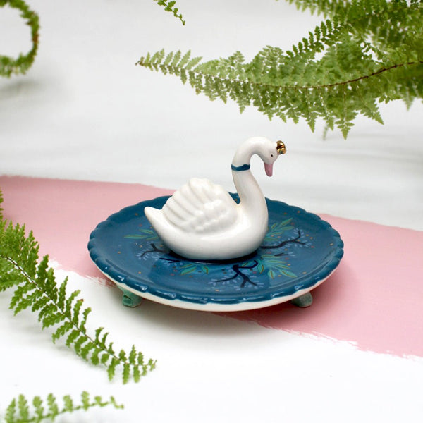 house of disaster Secret Garden Swan Trinket Dish
