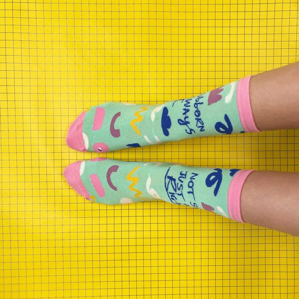 House Of Disaster Small Talk 'Not Stubborn' Socks