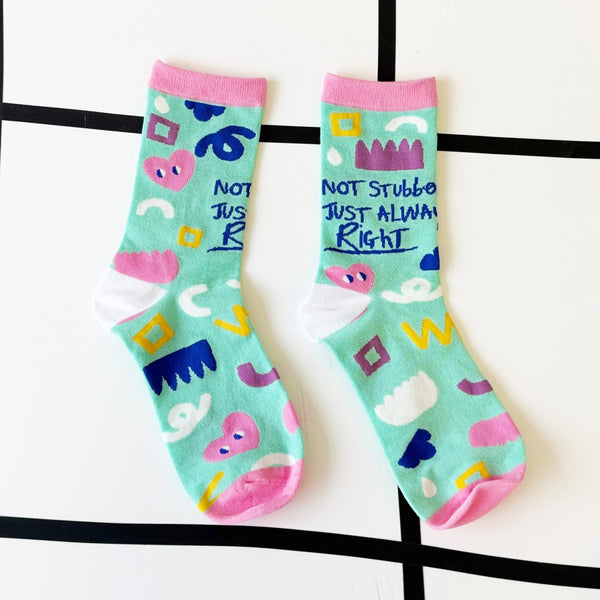 House Of Disaster Small Talk 'Not Stubborn' Socks