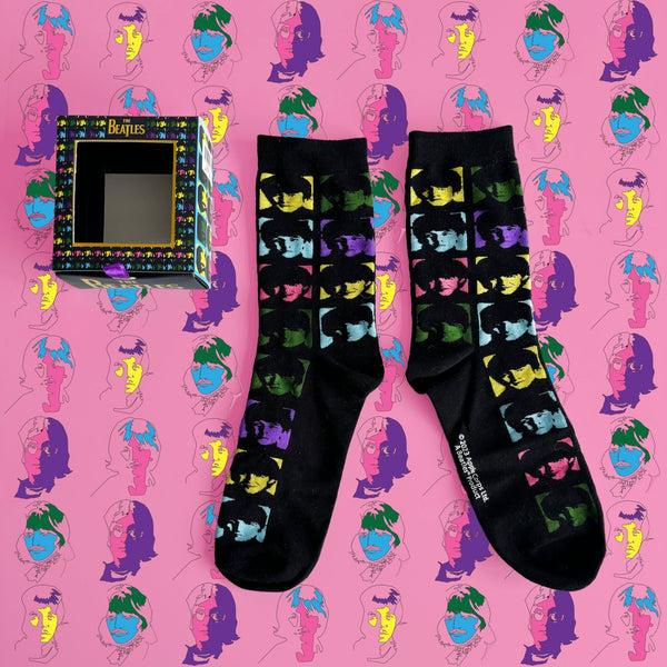 House Of Disaster The Beatles Neon Faces Socks