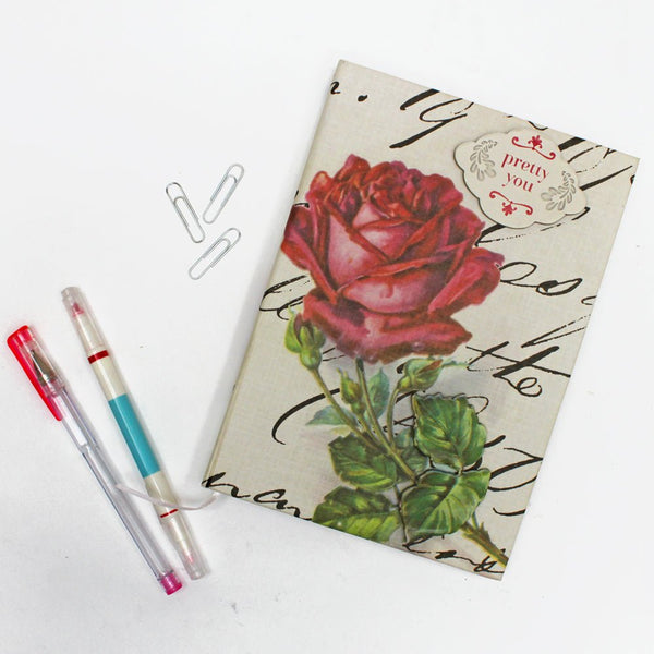 house of disaster Vintage Note Book Rose