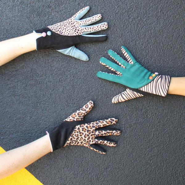 House Of Disaster Zebra Animal Print Gloves