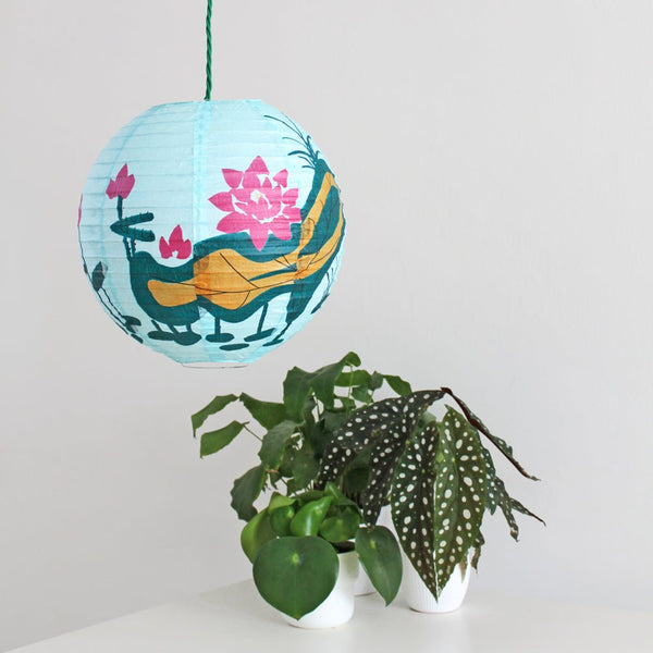 house of disaster Lotus Shade Paper Lantern - Large Blue