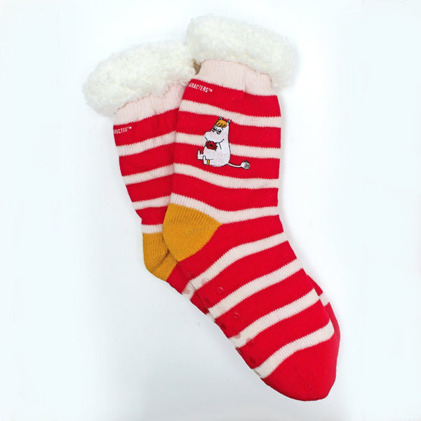 House Of Disaster Moomin Slipper Socks With Stripy Snorkmaiden Design