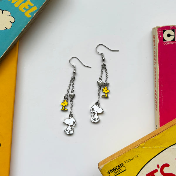 house of disaster Peanuts Snoopy and Woodstock Earrings