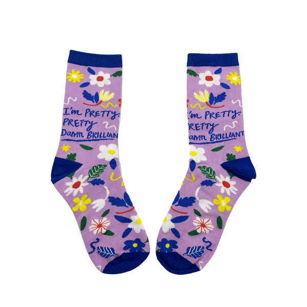 House Of Disaster Small Talk 'I'm Pretty Damn Brilliant' Socks