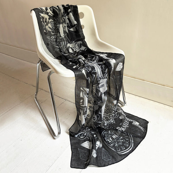 House Of Disaster The Beatles Sgt. Pepper Black & White Scarf