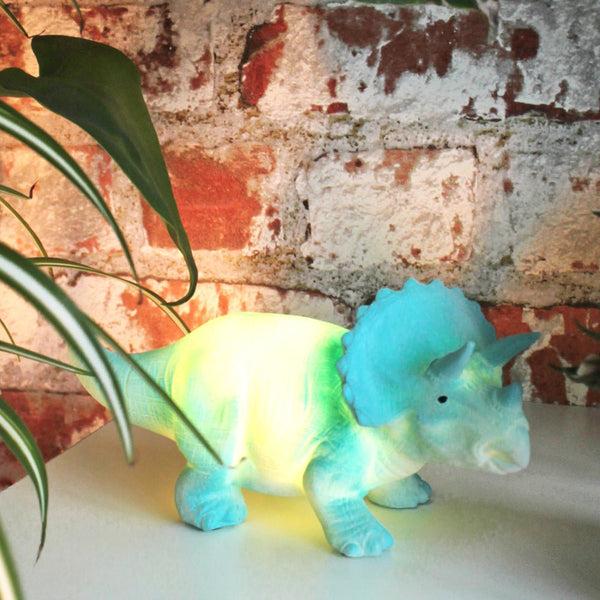 house of disaster Turquoise Triceratops Mini Led Lamp